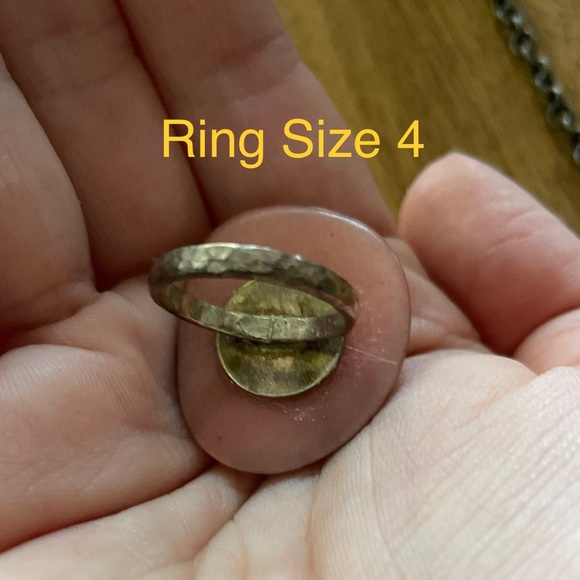 Tagua Nut Jewelry Set Bohemian nouveau vintage OOAK ring size 4 - Picture 7 of 9